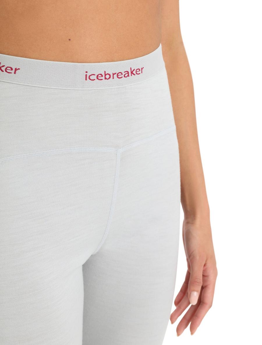 Women's Icebreaker Merino 200 Sonebula Thermal Leggings Base Layers Ether / Cherry | CA 1093GSOL